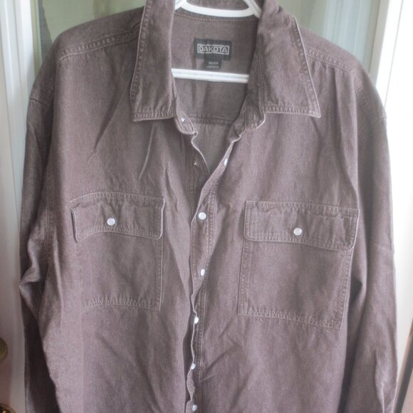 Dakota Heavy Duty Cotton Long Sleeve Snap Button Work Shirt - Size 2XL. - Picture 1 of 10
